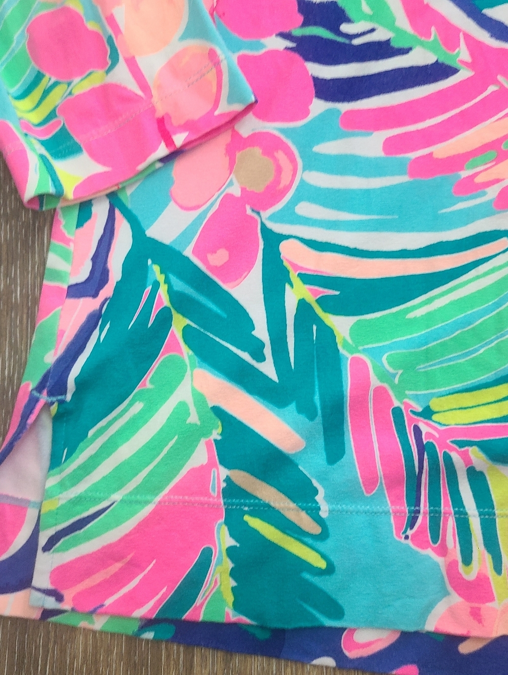 Lilly Pulitzer Vero Tunic "Multi Exotic Garden" 3/4 Sleeve Women's Size Small - Picture 4 of 5